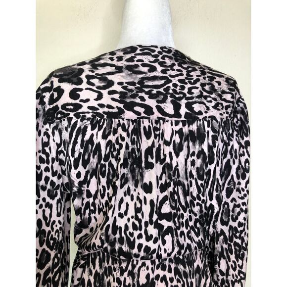 MILLY Animal Print Wrap Dress Leopard Print Gina Dress Size: Large - Picture 15 of 16
